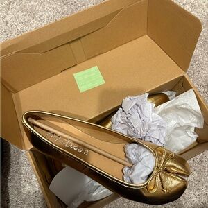 NWT Matisse Real Leather Gold Tabi Flats